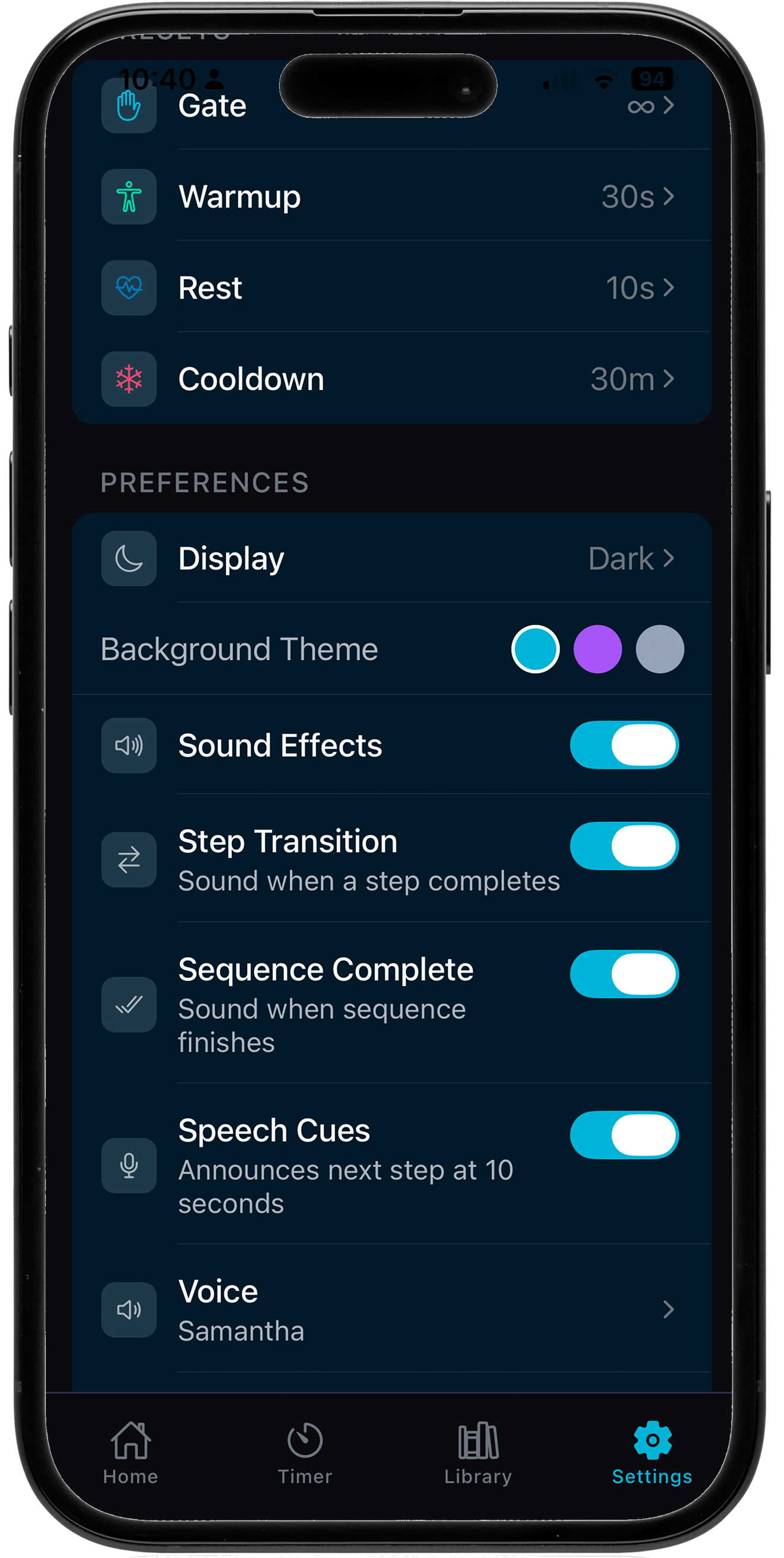 Customization screenshot